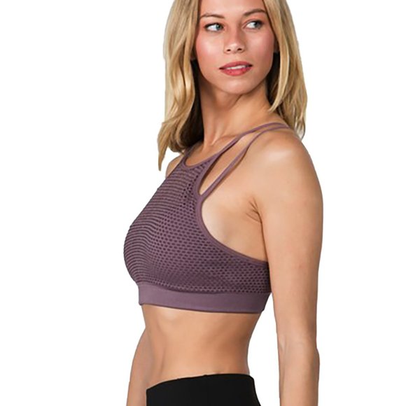 Mesh sports bra with criss cross strappy - Picture 2 of 3